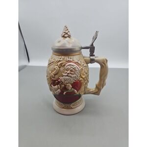 Christmas AVON Beer Stein Father Christmas 1994-Mint‎ No Box Hand Crafted #64817